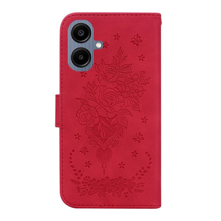 For Samsung Galaxy A07 4G / A06 4G / 5G Butterfly Rose Embossed Leather Phone Case