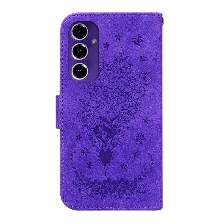 For Samsung Galaxy A16 5G Butterfly Rose Embossed Leather Phone Case