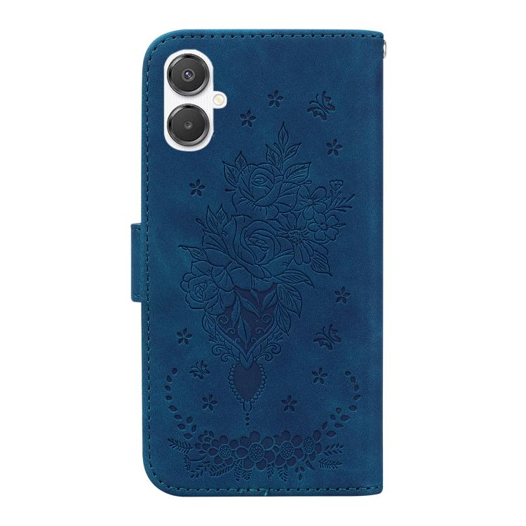 For Samsung Galaxy A25 5G / A25e JP Edition Butterfly Rose Embossed Leather Phone Case