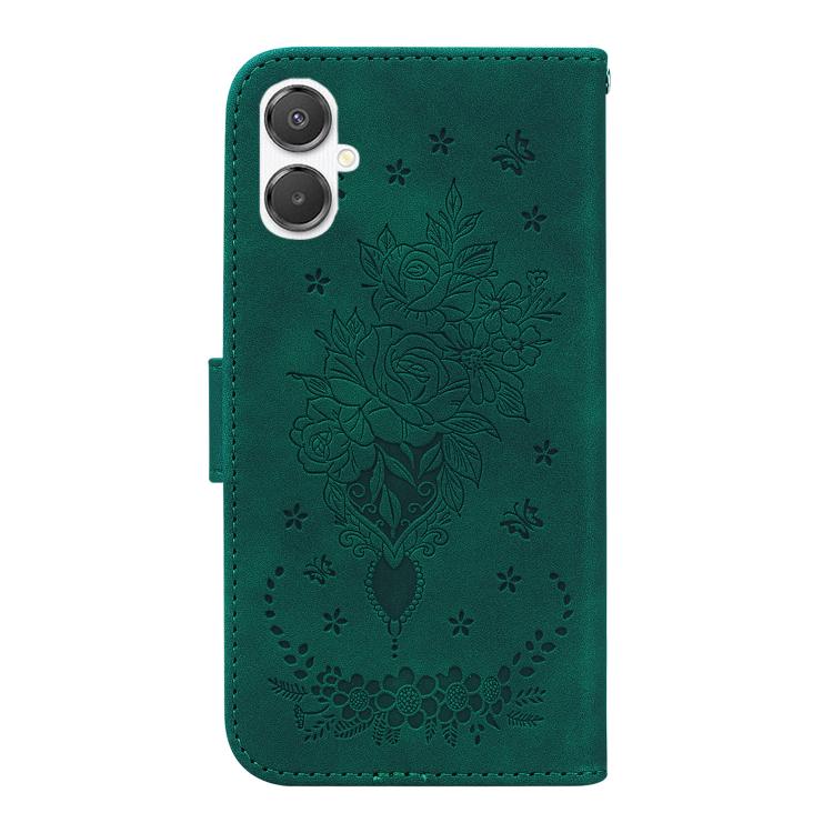For Samsung Galaxy A25 5G / A25e JP Edition Butterfly Rose Embossed Leather Phone Case