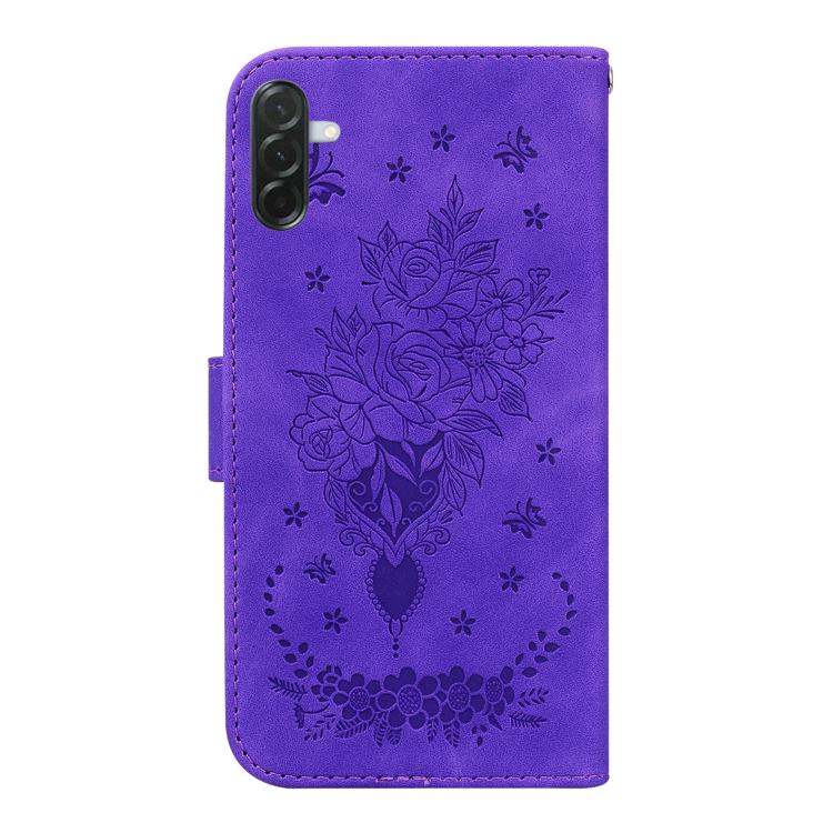 For Samsung Galaxy A57 5G Butterfly Rose Embossed Leather Phone Case