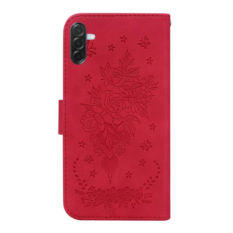 For Samsung Galaxy A57 5G Butterfly Rose Embossed Leather Phone Case