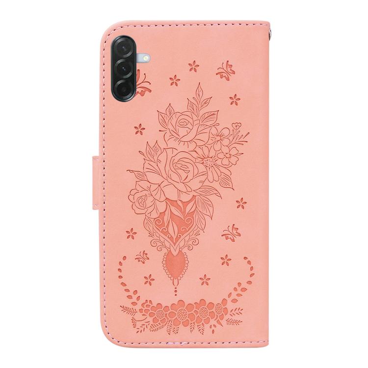 For Samsung Galaxy A57 5G Butterfly Rose Embossed Leather Phone Case