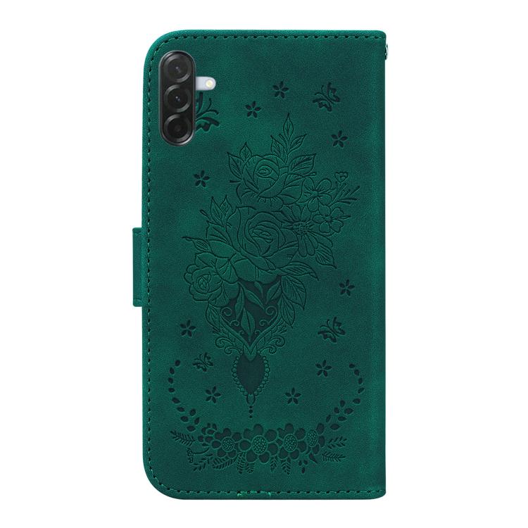 For Samsung Galaxy A37 5G / A36 5G Butterfly Rose Embossed Leather Phone Case