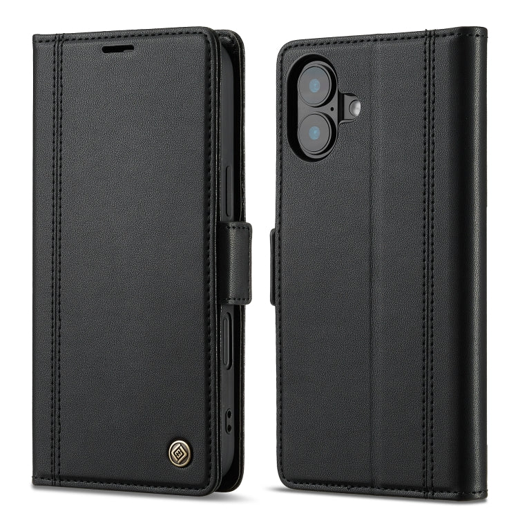For iPhone 16 LC.IMEEKE Skin-friendly Card Slots Leather Phone Case