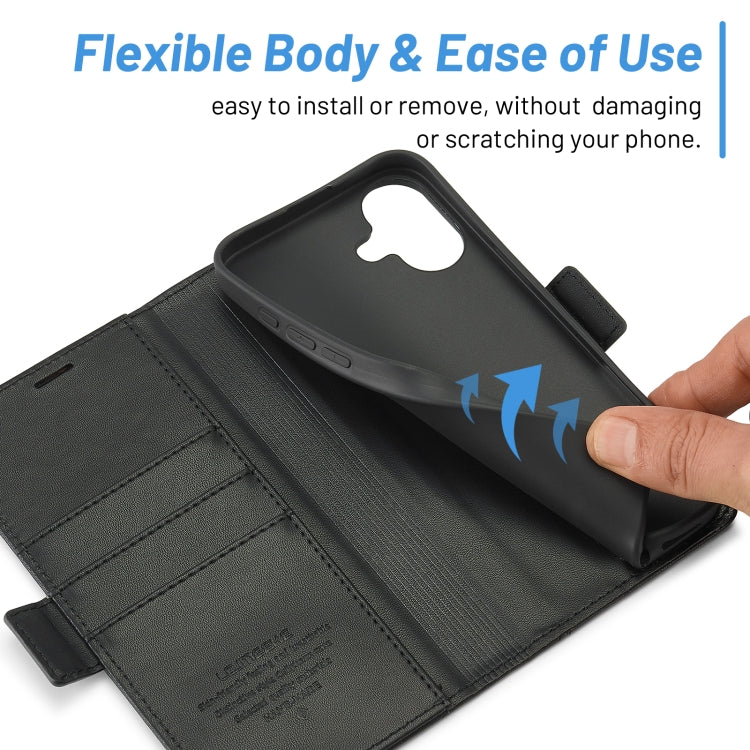 For iPhone 16 LC.IMEEKE Skin-friendly Card Slots Leather Phone Case