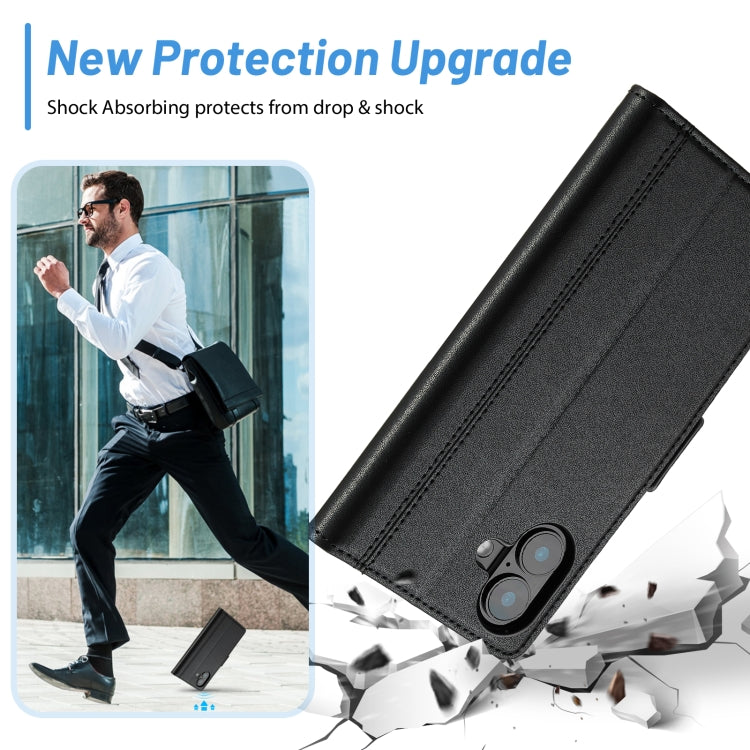 For iPhone 16 LC.IMEEKE Skin-friendly Card Slots Leather Phone Case