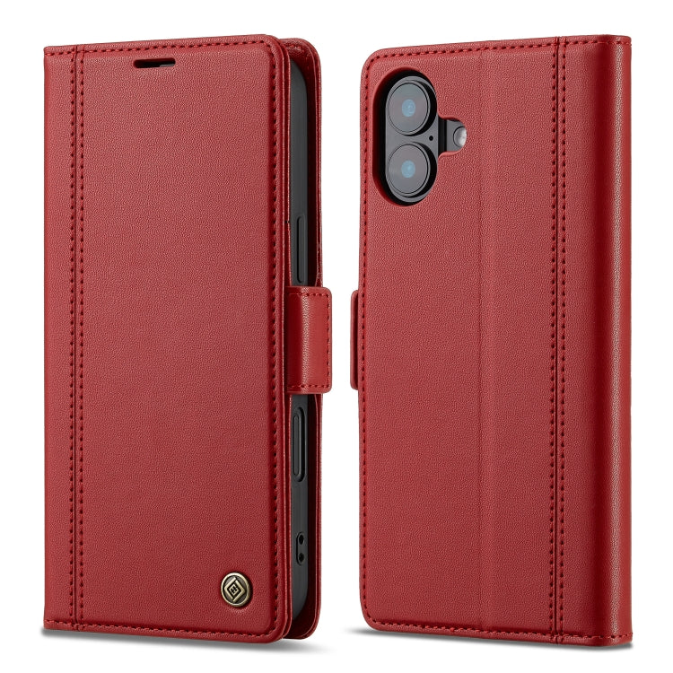 For iPhone 16 LC.IMEEKE Skin-friendly Card Slots Leather Phone Case