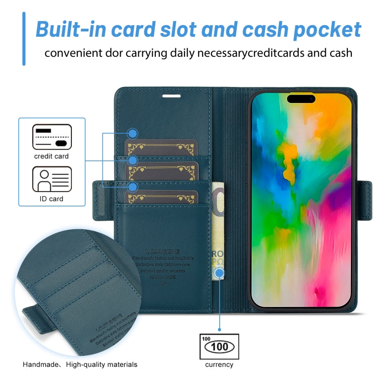 For iPhone 16 LC.IMEEKE Skin-friendly Card Slots Leather Phone Case
