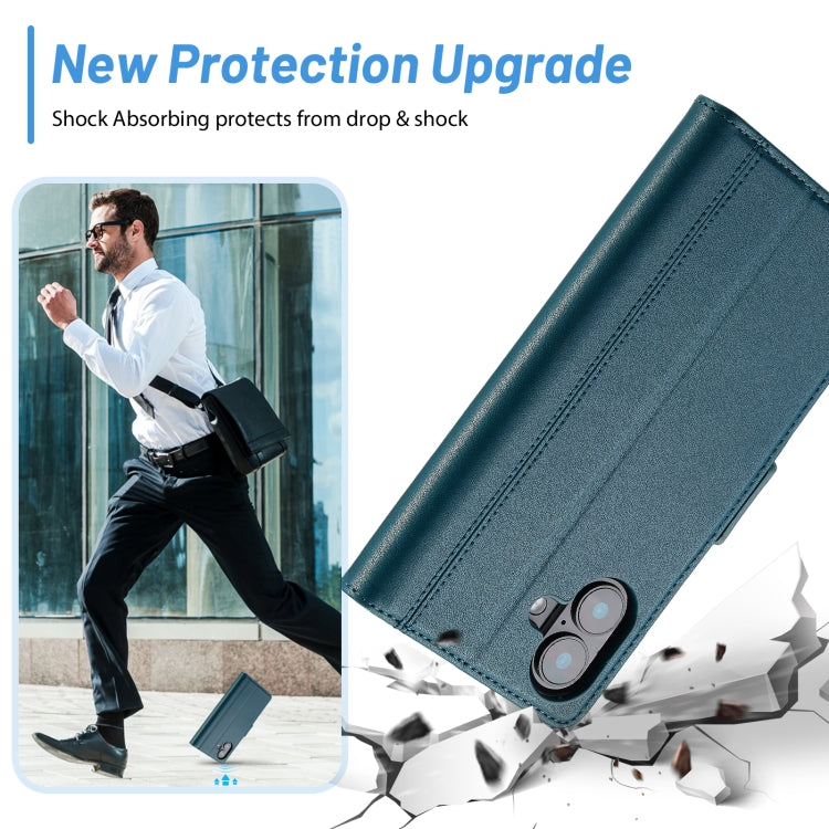 For iPhone 16 LC.IMEEKE Skin-friendly Card Slots Leather Phone Case