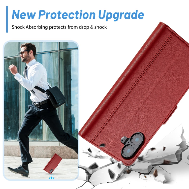 For iPhone 16 Plus LC.IMEEKE Skin-friendly Card Slots Leather Phone Case