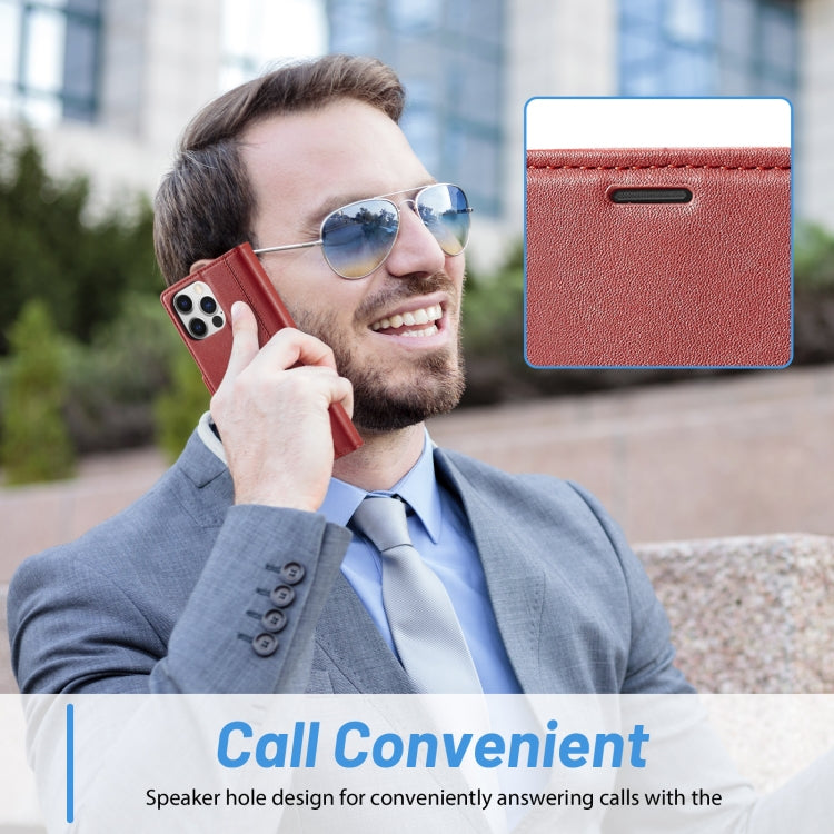 For iPhone 16 Pro Max LC.IMEEKE Skin-friendly Card Slots Leather Phone Case
