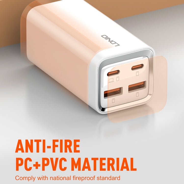 LDNIO A4610C PD65W Dual USB-C / Type-C + Dual USB Fast Charger, Cable Length: 1.5m, Plug Type:US Plug - White