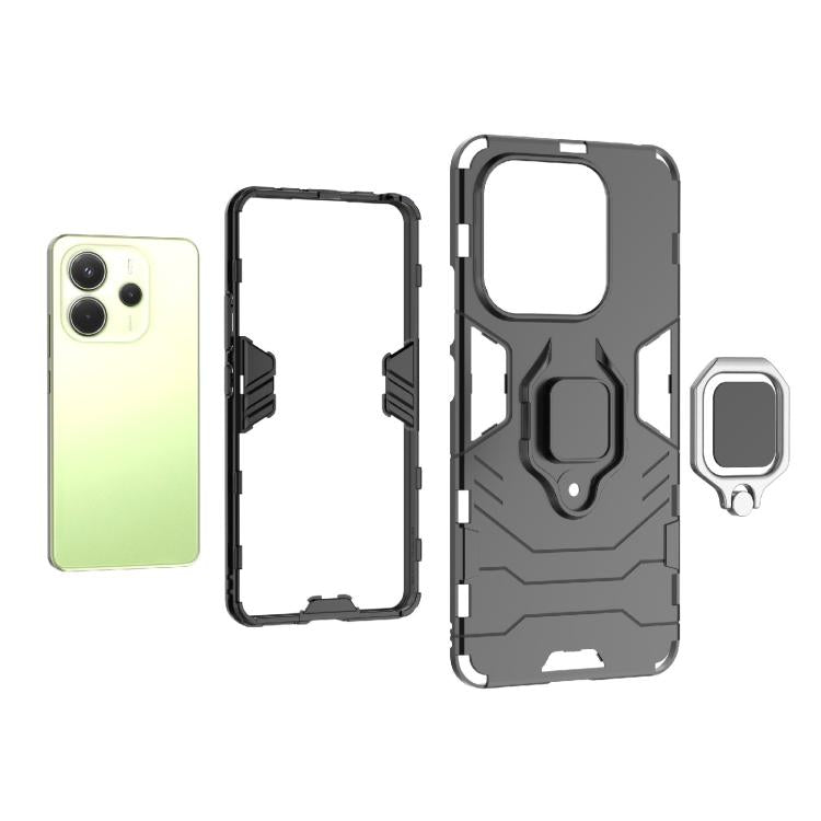 For Redmi Note 14 4G 163.25mm Shockproof PC + TPU Holder Phone Case