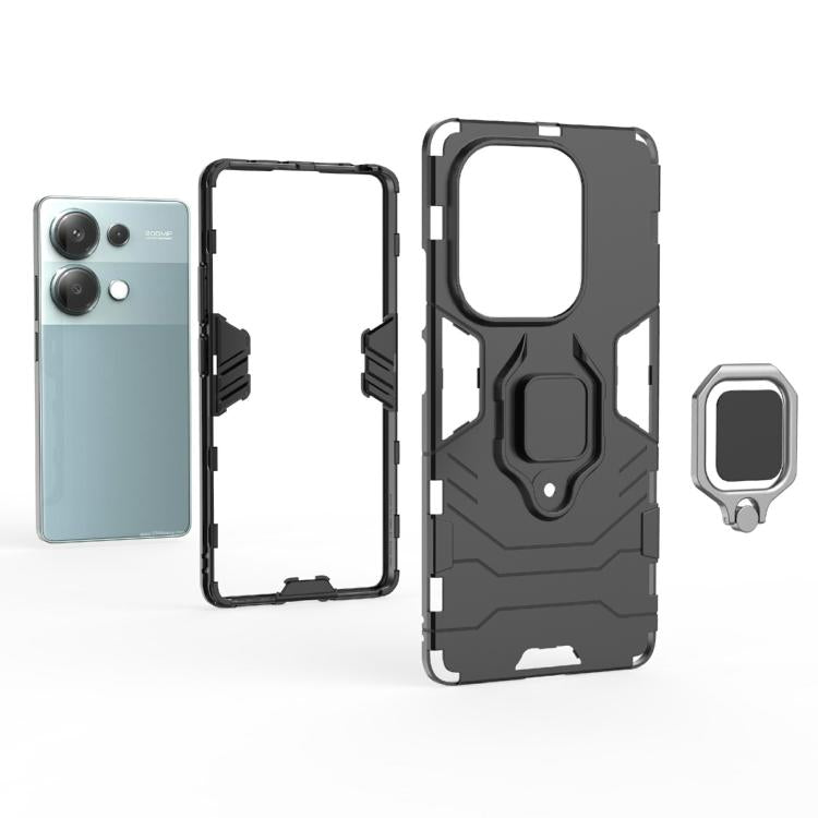 For Redmi Note 14S 4G Shockproof PC + TPU Holder Phone Case