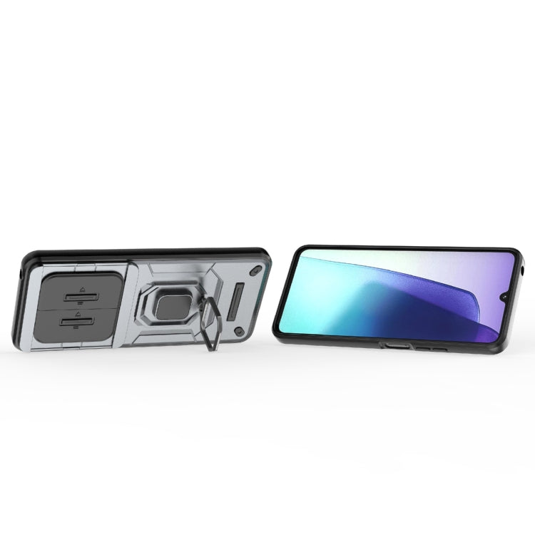 For Redmi 14C 4G Sliding Camshield TPU + PC Shockproof Phone Case with Holder