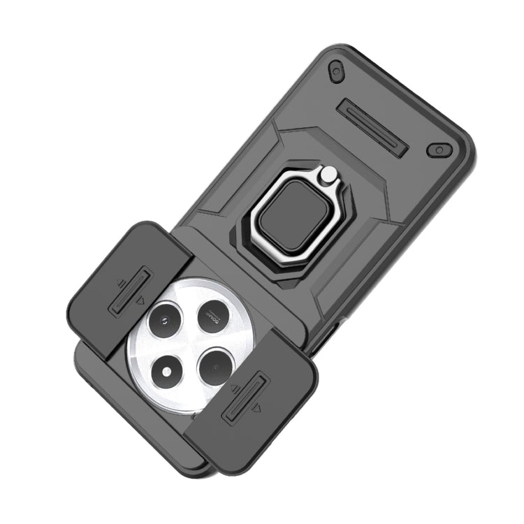 For Redmi 14C 4G Sliding Camshield TPU + PC Shockproof Phone Case with Holder
