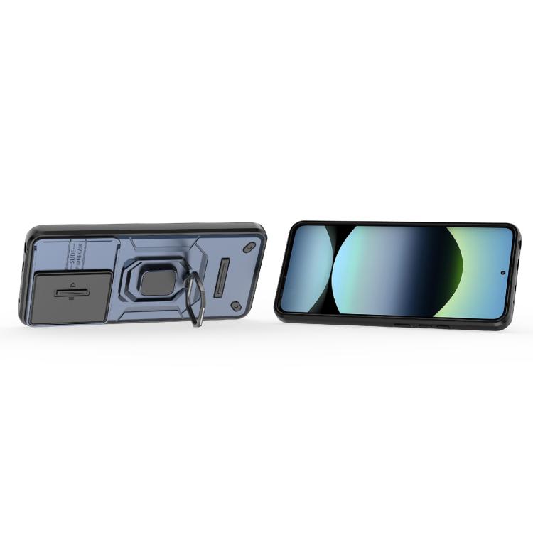 For Redmi Note 14 4G 163.25mm Global Sliding Camshield TPU + PC Shockproof Phone Case with Holder