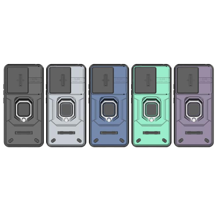 For Redmi Note 14 4G 163.25mm Global Sliding Camshield TPU + PC Shockproof Phone Case with Holder