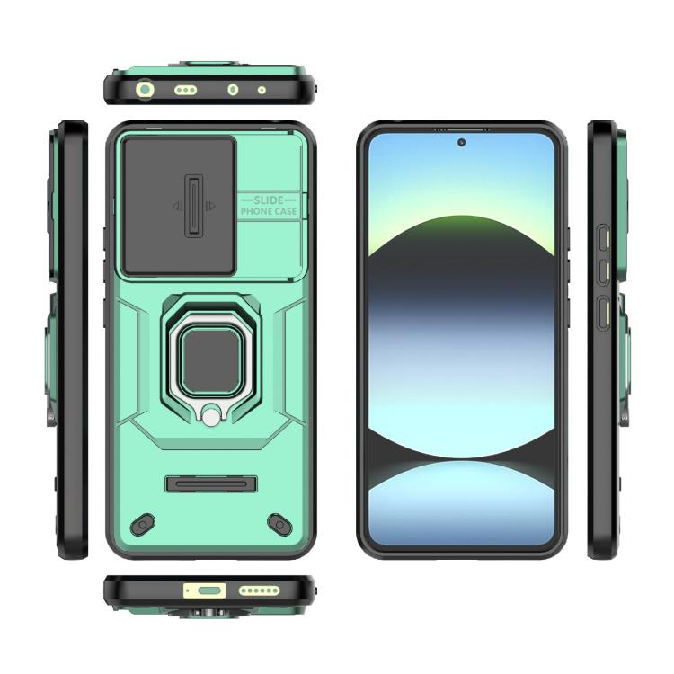 For Redmi Note 14 4G 163.25mm Global Sliding Camshield TPU + PC Shockproof Phone Case with Holder