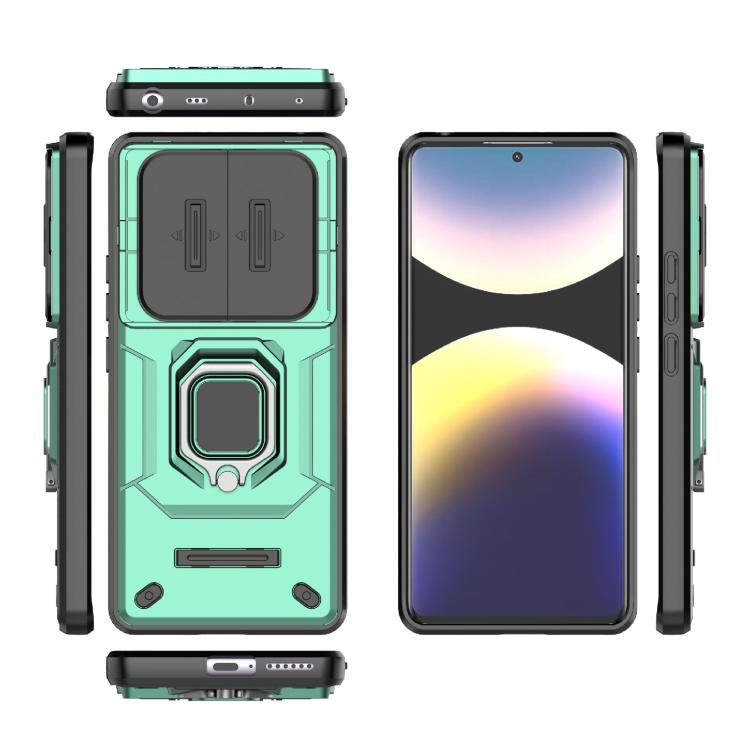 For Redmi Note 14 Pro 4G Global Sliding Camshield TPU + PC Shockproof Phone Case with Holder