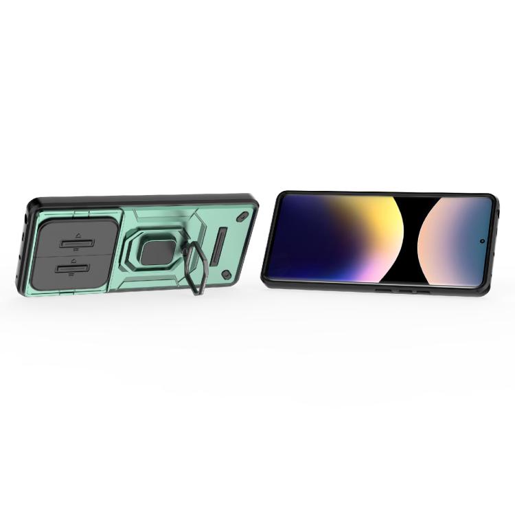 For Redmi Note 14 Pro 4G Global Sliding Camshield TPU + PC Shockproof Phone Case with Holder