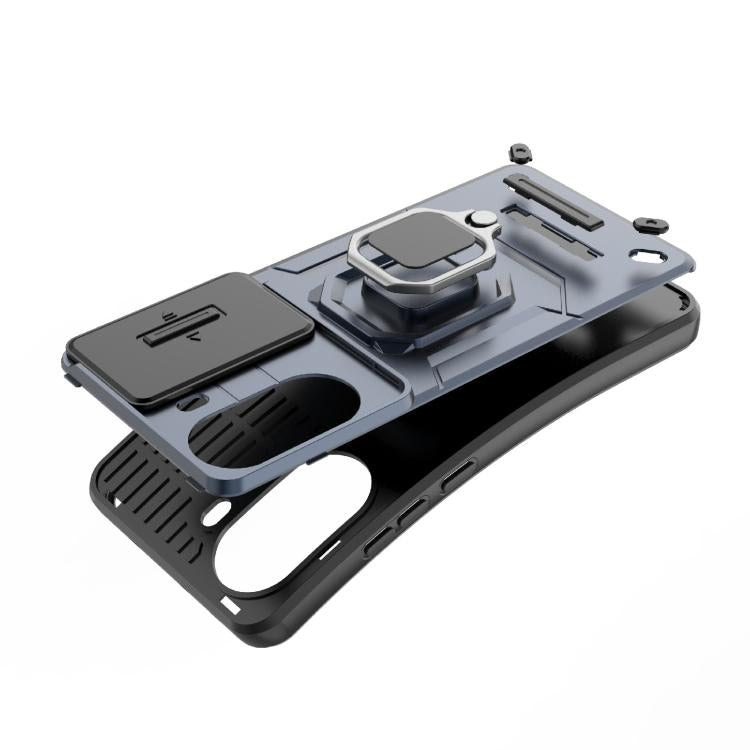 For Redmi Turbo 4 5G Sliding Camshield TPU + PC Shockproof Phone Case with Holder