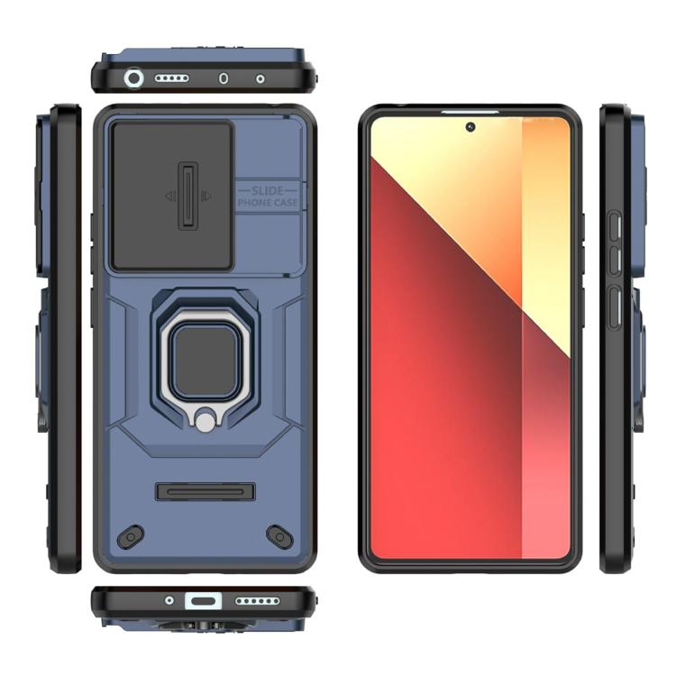 For Redmi Note 14S 4G Sliding Camshield TPU + PC Shockproof Phone Case with Holder