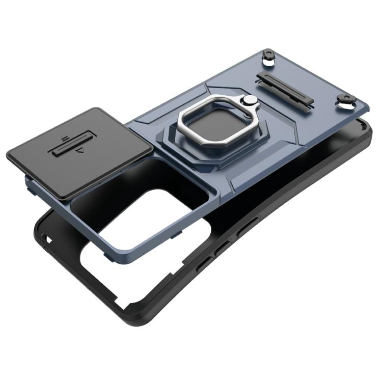 For Redmi Note 14S 4G Sliding Camshield TPU + PC Shockproof Phone Case with Holder