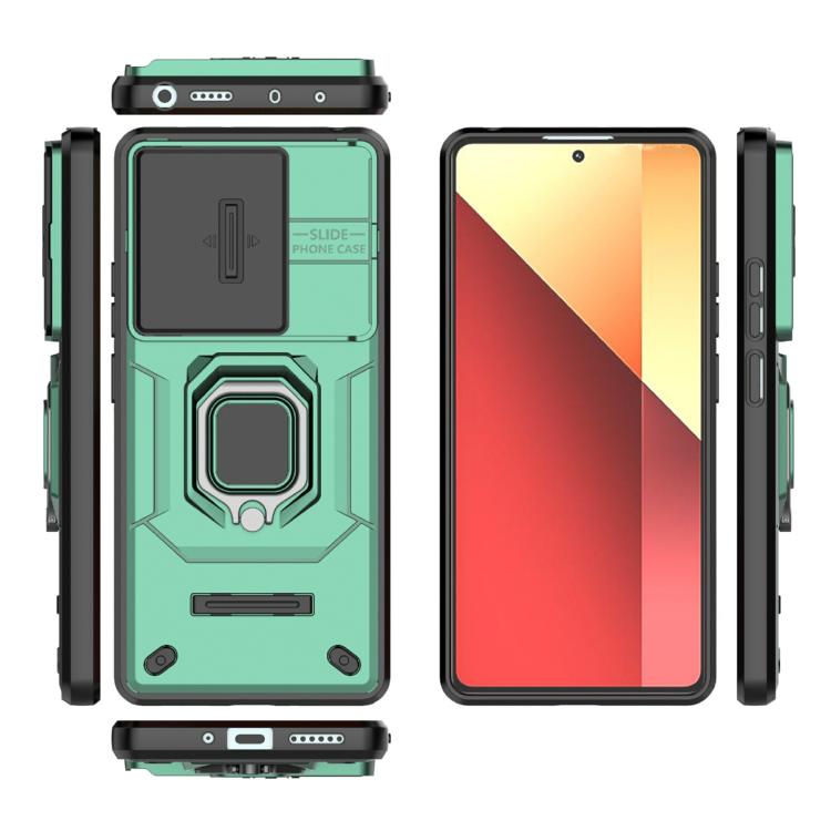 For Redmi Note 14S 4G Sliding Camshield TPU + PC Shockproof Phone Case with Holder