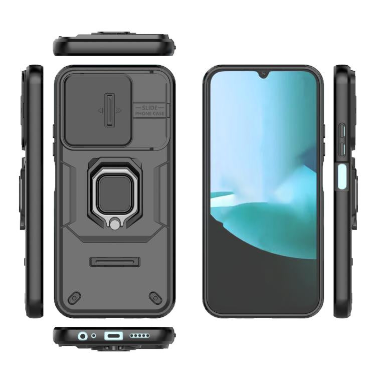 For Redmi 15C 5G / 4G EU 173mm Sliding Camshield TPU + PC Shockproof Phone Case with Holder