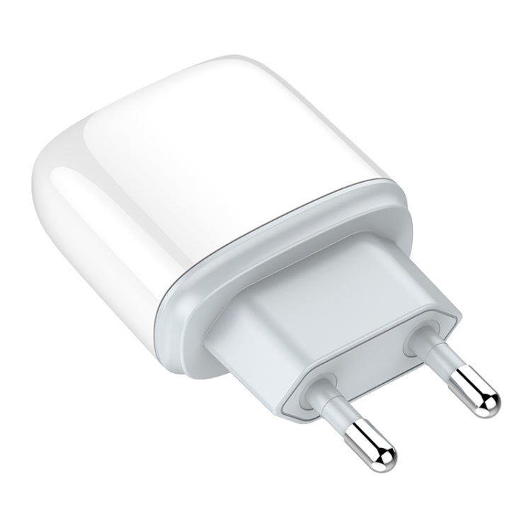 LDNIO Q229 QC3.0 / PD20W USB + Type-C Fast Charger with 1m Type-C to Type-C Cable, Plug Type:EU Plug - White