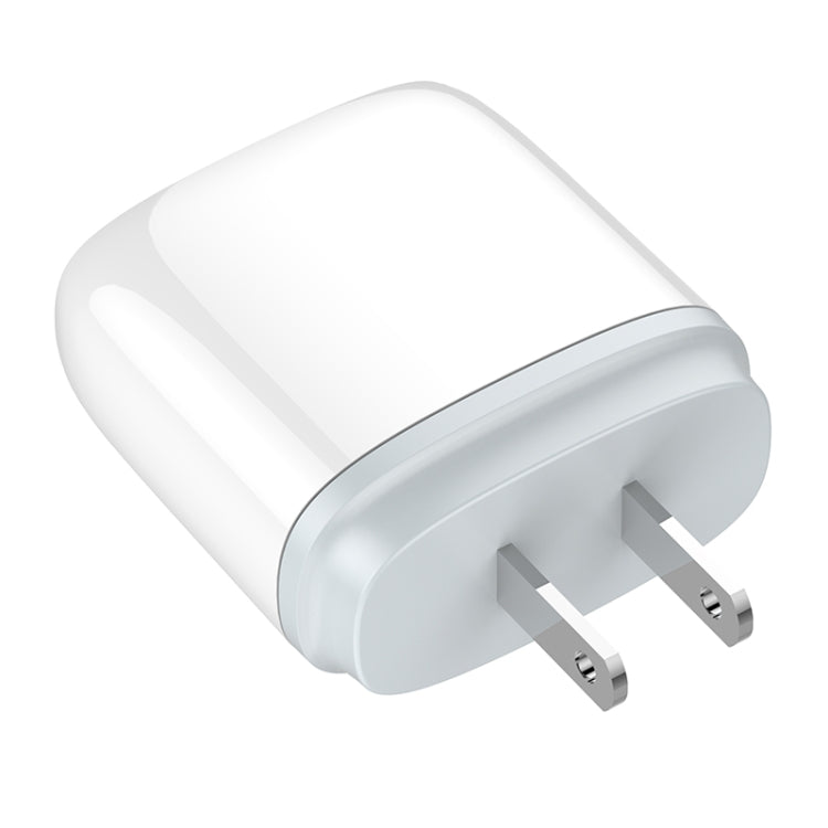 LDNIO Q229 QC3.0 / PD20W USB + Type-C Fast Charger with 1m Type-C to Type-C Cable, Plug Type:US Plug - White