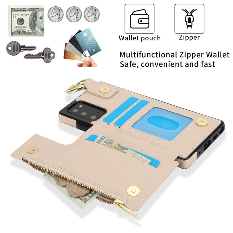 For Samsung Galaxy Note20 RFlD Anti-theft Double Buckle Ring Zipper Card Phone Case