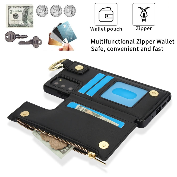 For Samsung Galaxy Note20 RFlD Anti-theft Double Buckle Ring Zipper Card Phone Case
