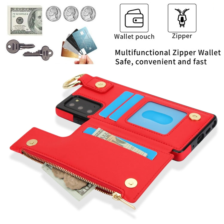 For Samsung Galaxy Note20 RFlD Anti-theft Double Buckle Ring Zipper Card Phone Case
