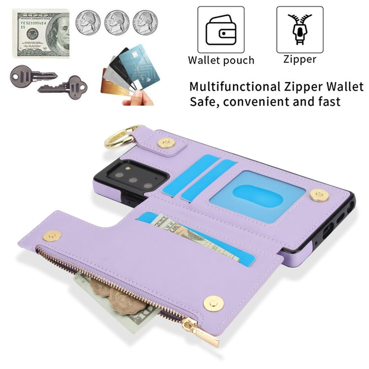 For Samsung Galaxy Note20 RFlD Anti-theft Double Buckle Ring Zipper Card Phone Case