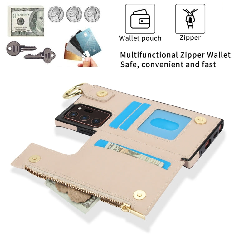 For Samsung Galaxy Note20 Ultra RFlD Anti-theft Double Buckle Ring Zipper Card Phone Case