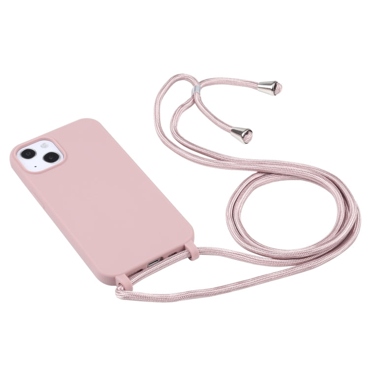 Candy Colors TPU Protective Phone Case with Lanyard For iPhone 15 Plus