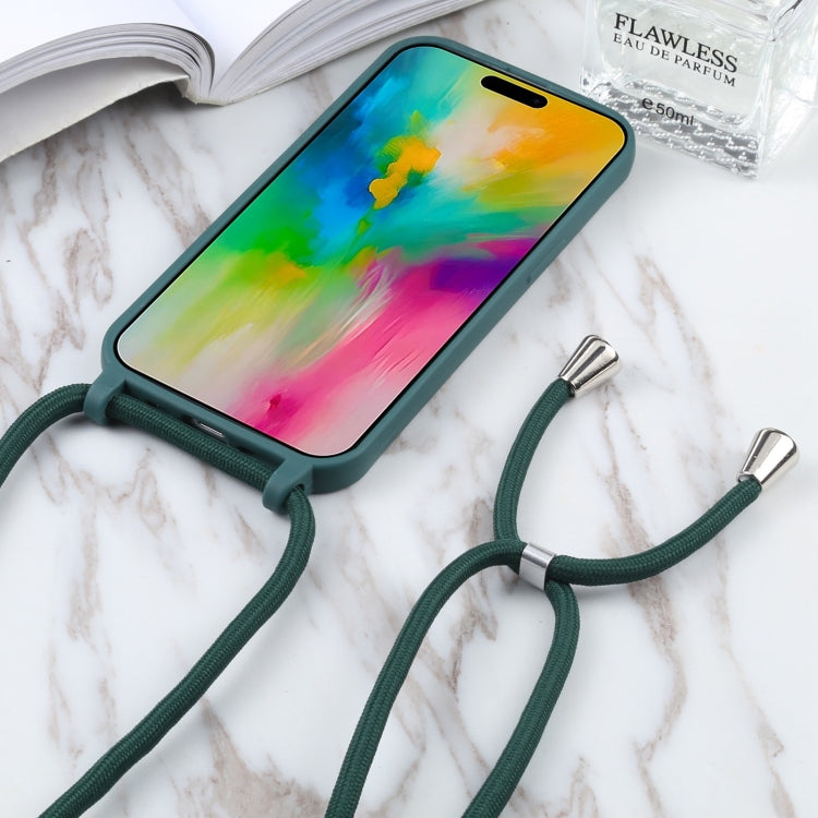 Candy Colors TPU Protective Phone Case with Lanyard For iPhone 15 Plus