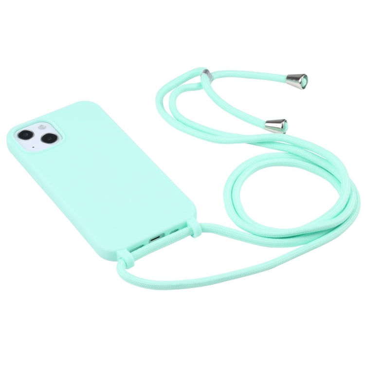 Candy Colors TPU Protective Phone Case with Lanyard For iPhone 15