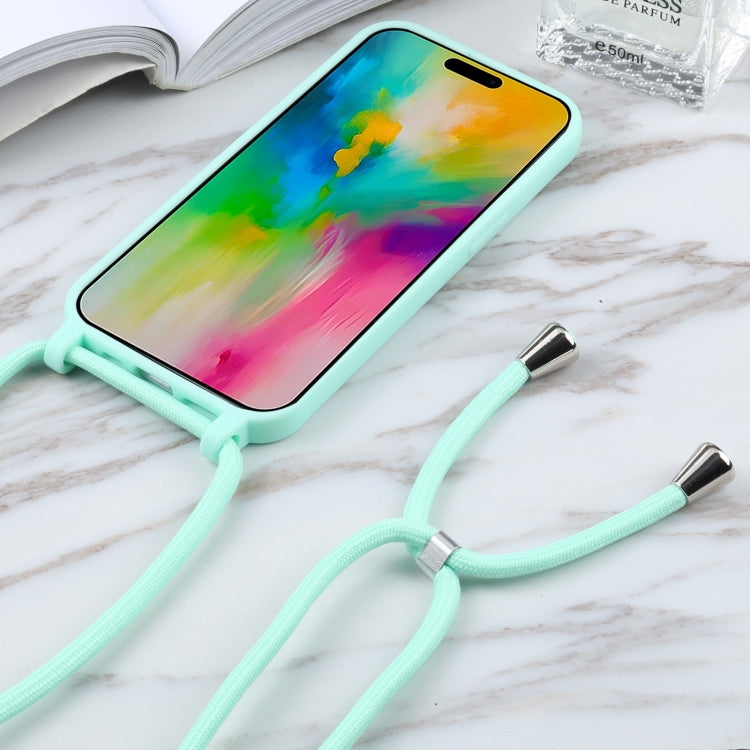 Candy Colors TPU Protective Phone Case with Lanyard For iPhone 15