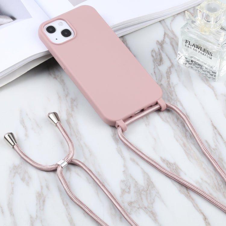 Candy Colors TPU Protective Phone Case with Lanyard For iPhone 15