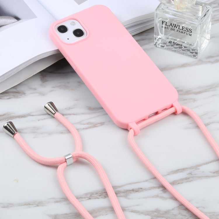 Candy Colors TPU Protective Phone Case with Lanyard For iPhone 15