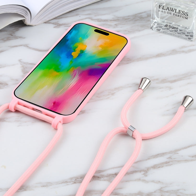 Candy Colors TPU Protective Phone Case with Lanyard For iPhone 16 Pro