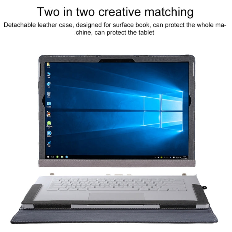 For Microsoft Surface Book 3 / 2 / 1 13.5 inch PU Leather Laptop Protective Case with Screen Stand