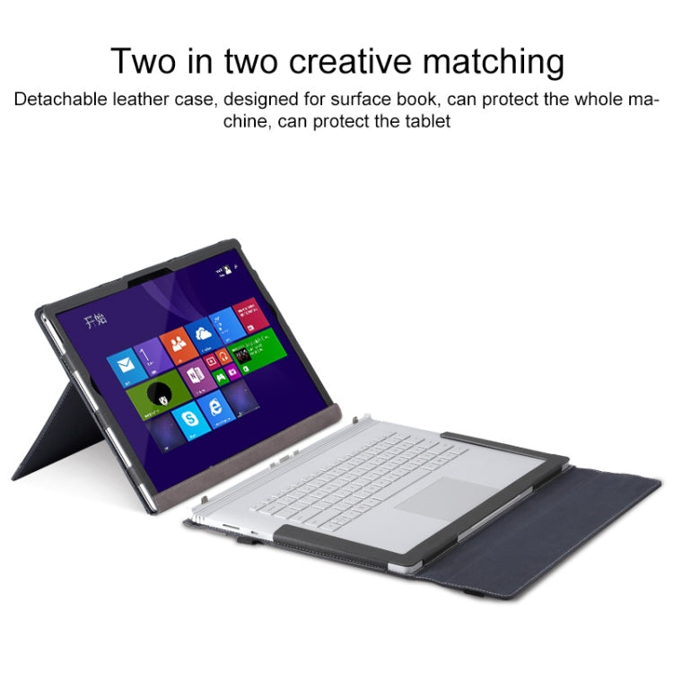 For Microsoft Surface Book 3 / 2 / 1 13.5 inch PU Leather Laptop Protective Case with Screen Stand