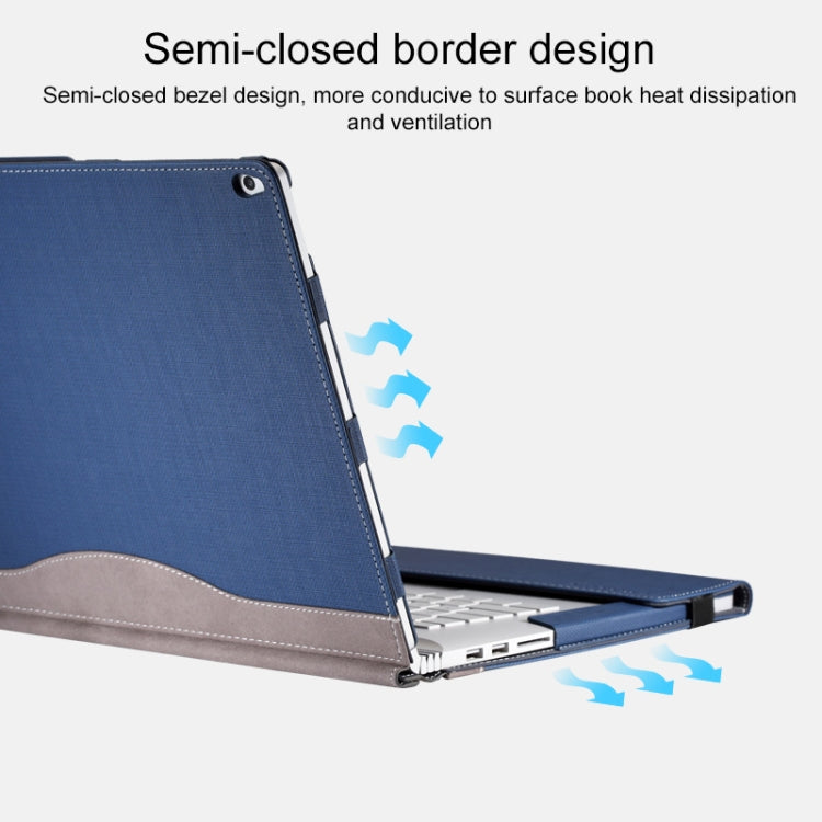 For Microsoft Surface Book 3 / 2 / 1 13.5 inch PU Leather Laptop Protective Case with Screen Stand