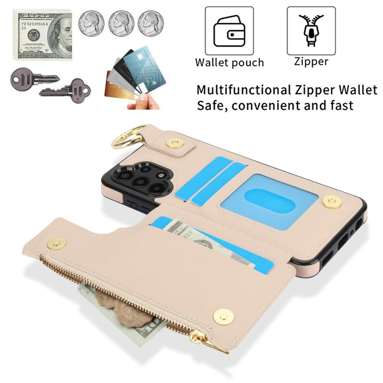 For Samsung Galaxy A13 4G / 5G RFlD Anti-theft Double Buckle Ring Zipper Card Phone Case