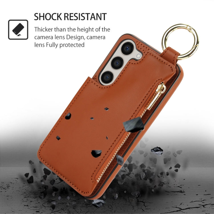 For Samsung Galaxy A54 4G / 5G RFlD Anti-theft Double Buckle Ring Zipper Card Phone Case